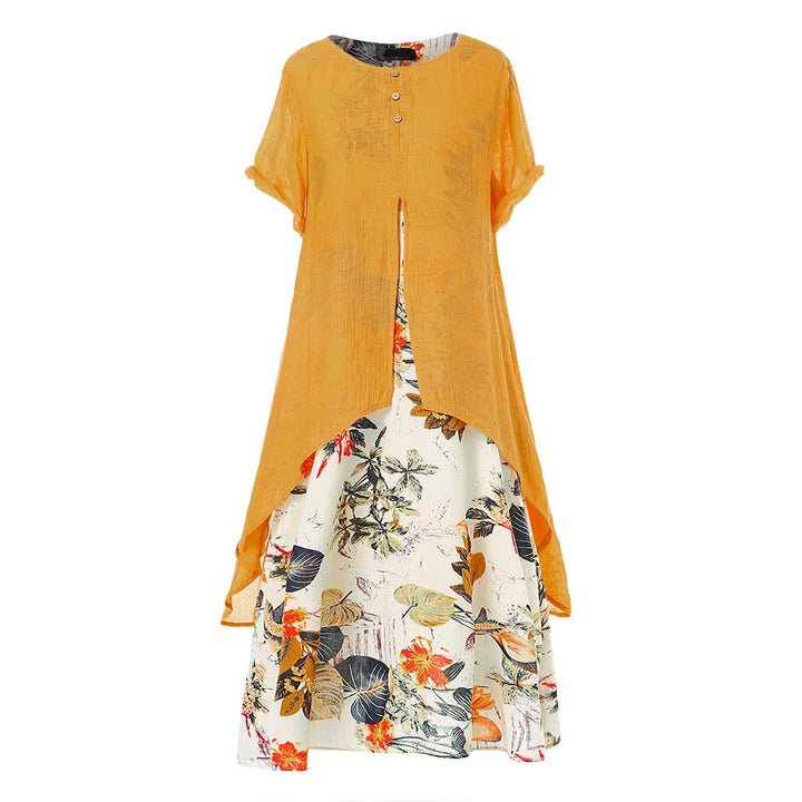 Camellia Floral Patchwork Maxi Dress