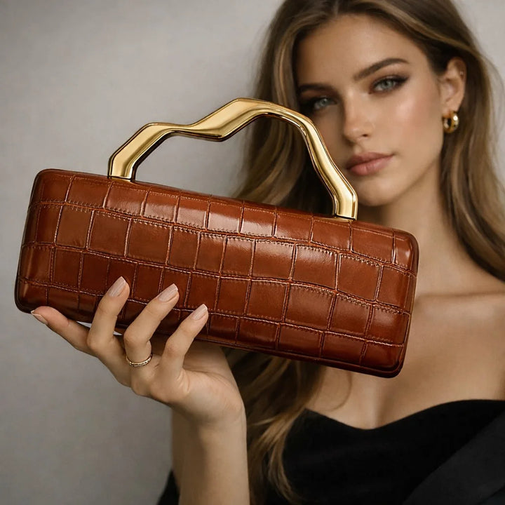 Audrey Classic Crocodile Messenger Bag