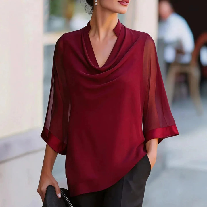 Amelie Draped Chiffon Blouse