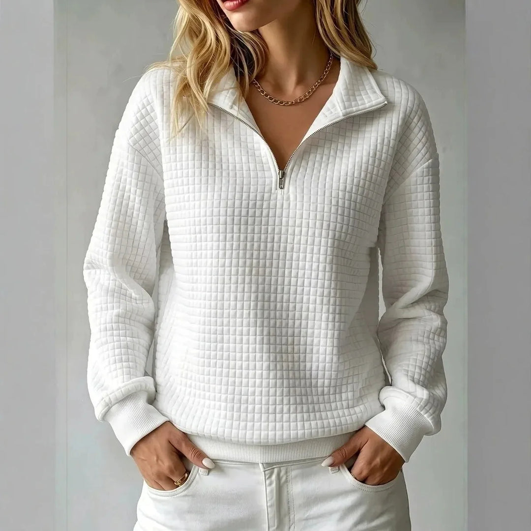 Ainsley Waffle Half Zip Sweater