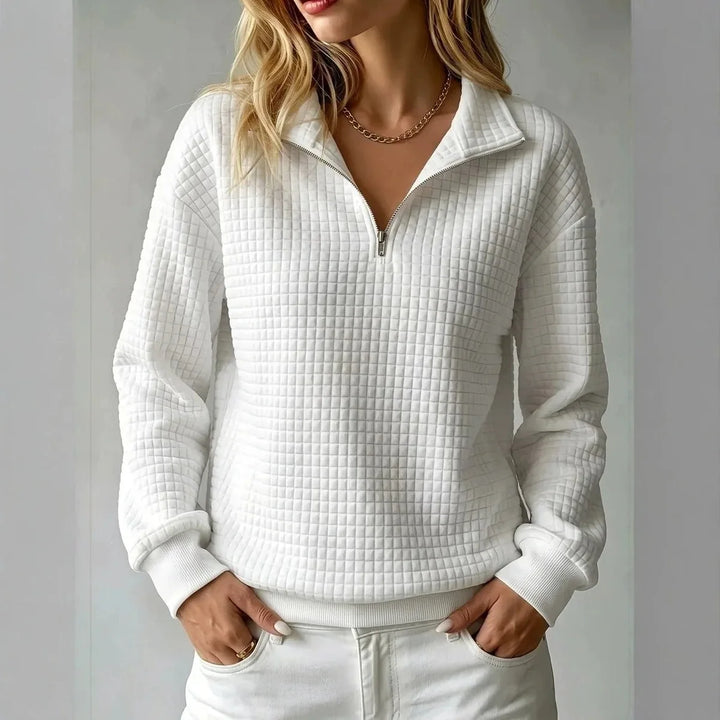 Ainsley Waffle Half Zip Sweater