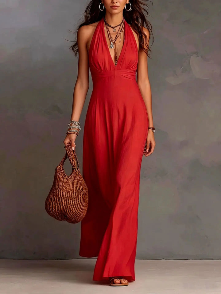 Angel  V-Neck Elegant Maxi Dress
