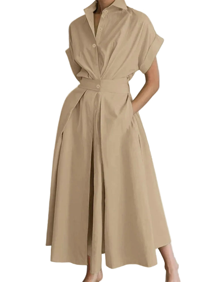 Delilah Relaxed Short Sleeve Midi Dress