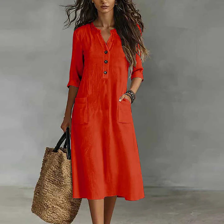 Piper Relaxed Linen Blend Midi Dress