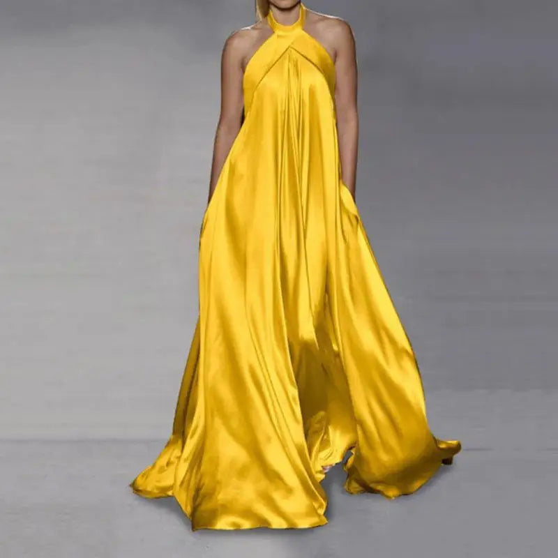 Seraphina Satin Halter Maxi Dress