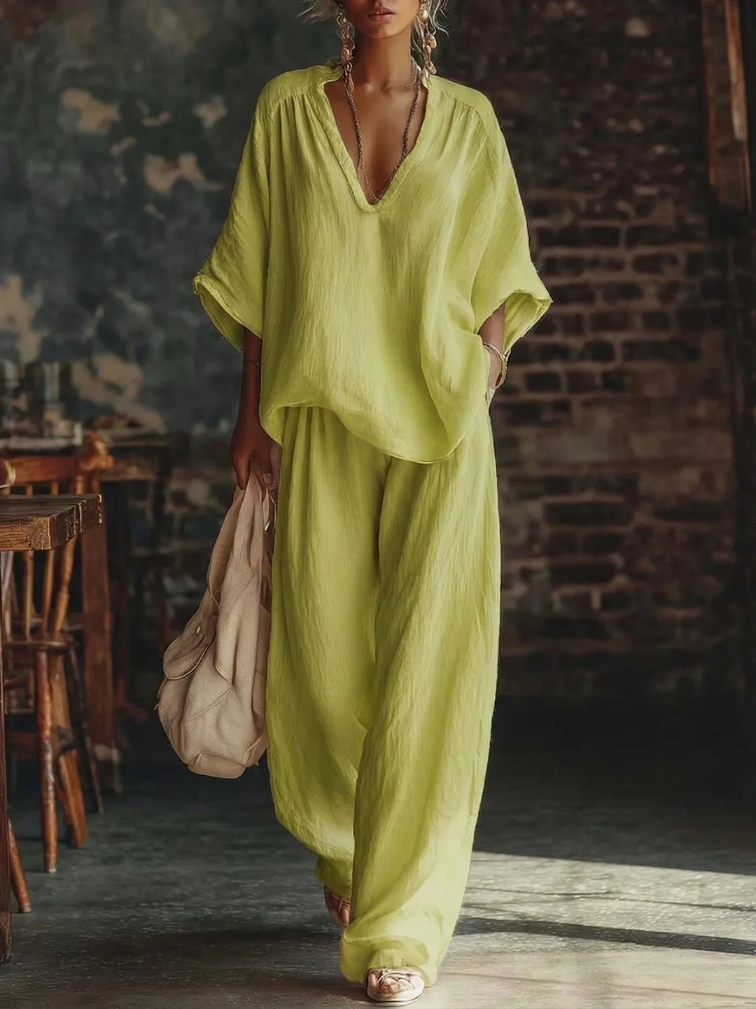 Dixie Relaxed Wide Leg Pant Set