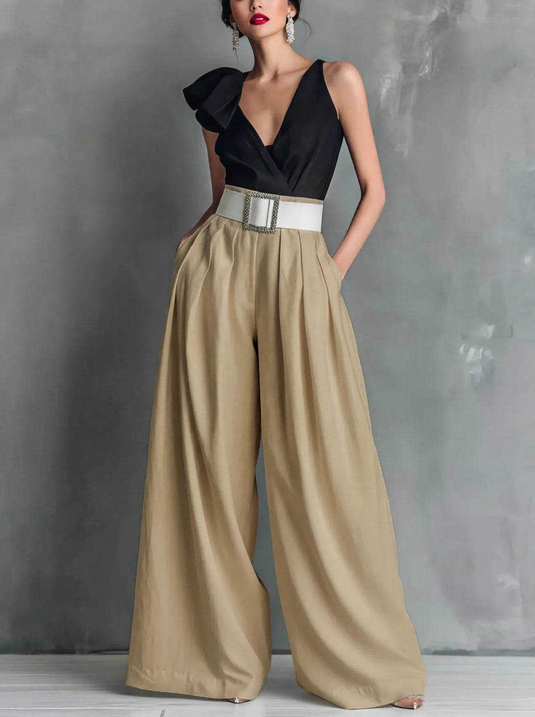 Lacey High Waist Wide Leg Trousers