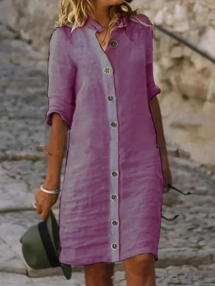 Claire Button Front Mini Dress