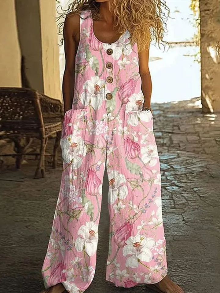 Selena Boho Floral Wide Leg Jumpsuit