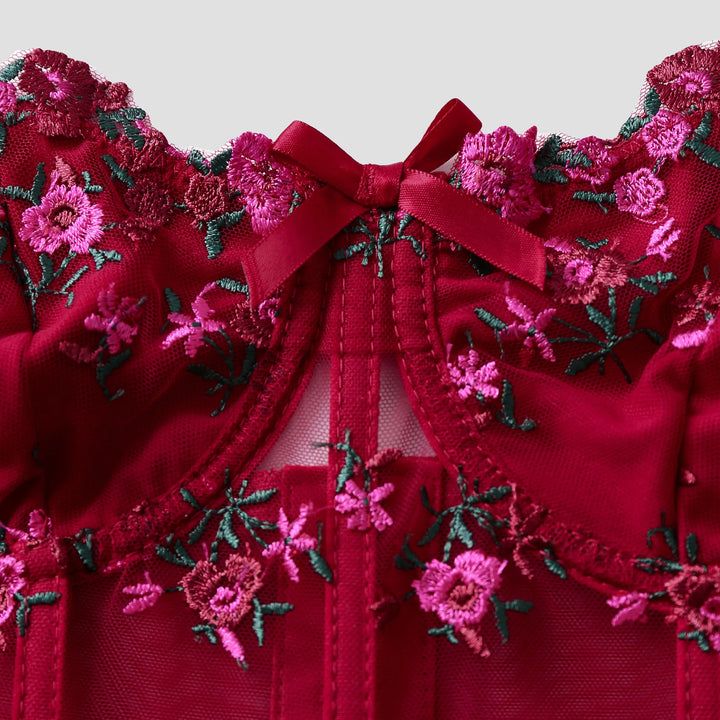 Aurelia Floral Embroidered Corset Top