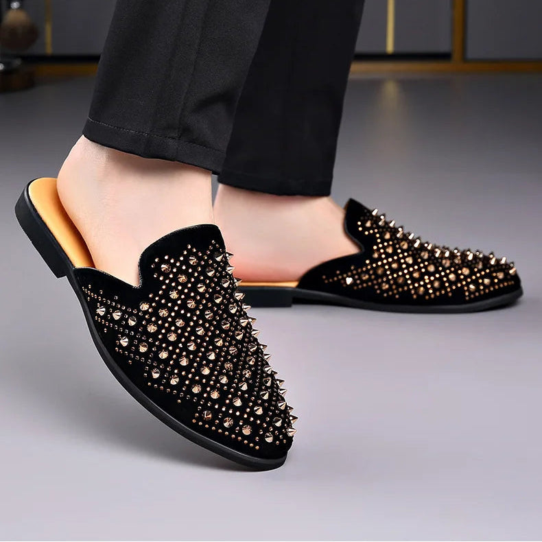 Hudson Studded Mule Loafers