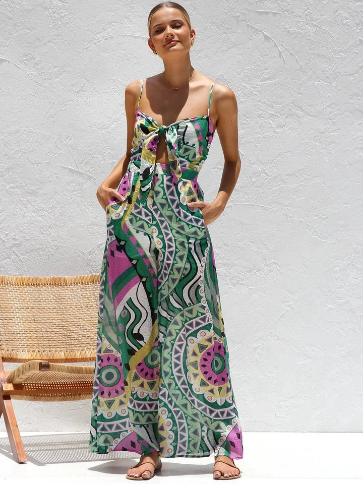 Soleia Printed Wide Leg Jumpsuit