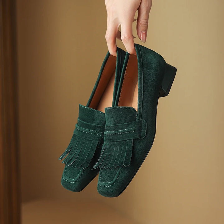 Sabrina Fringe Suede Loafers