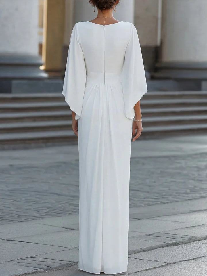 Elara Ruffle V Neck Dress