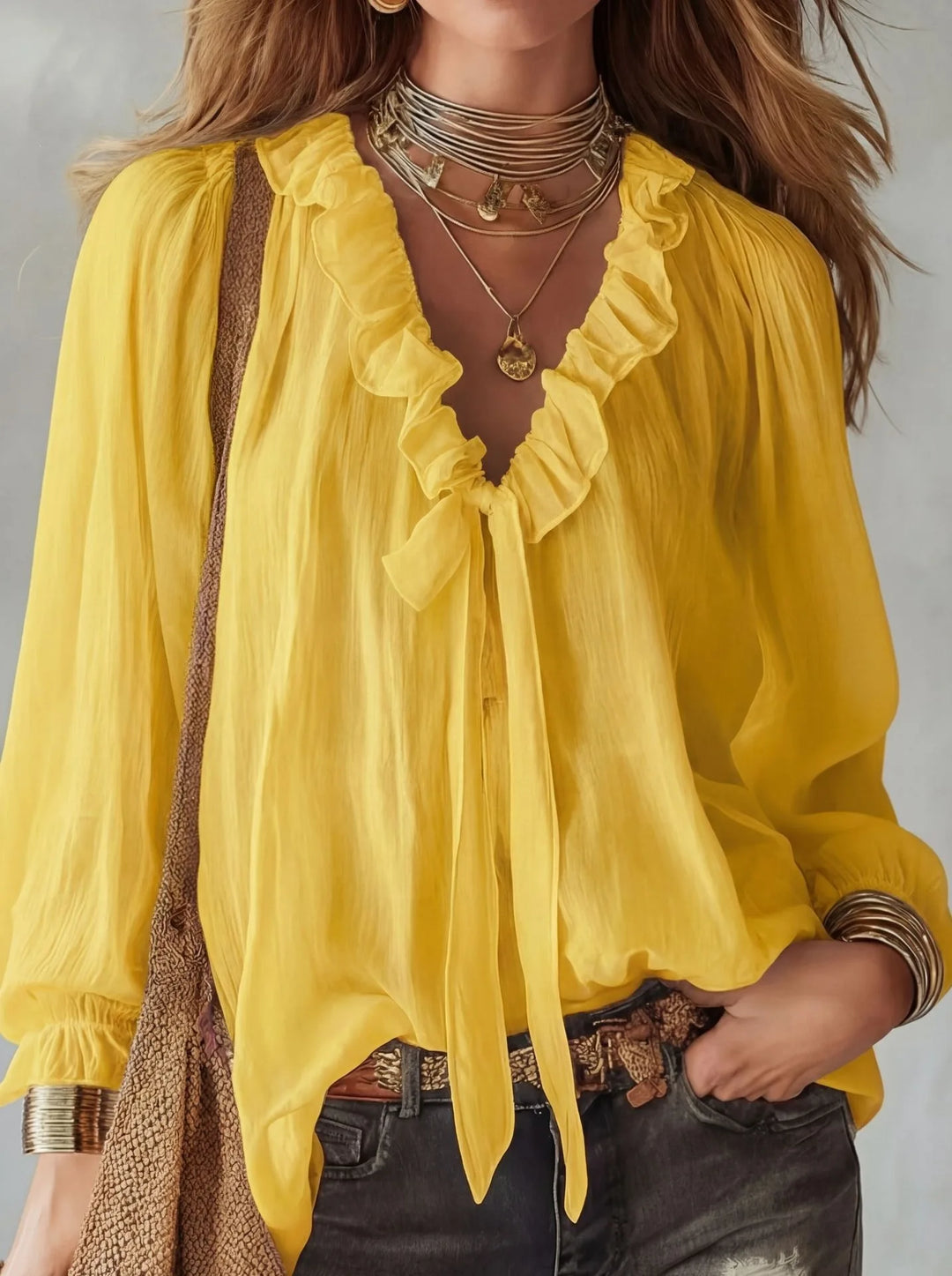 Maribel Lace Up Long Sleeve Top