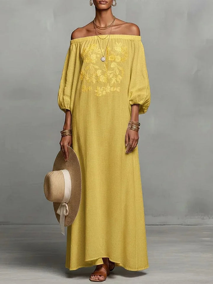 Etta Flowy Off Shoulder Maxi Dress