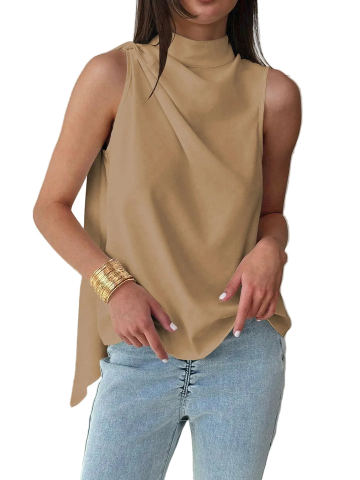 Avery Elegant Sleeveless High Neck Blouse