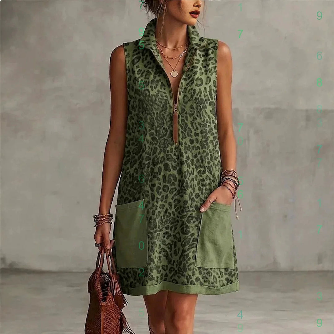 Amanda Leopard Mini Dress