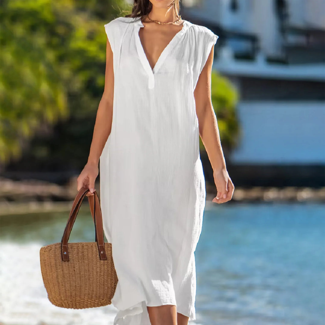 Freya Relaxed V Neck Midi Dress