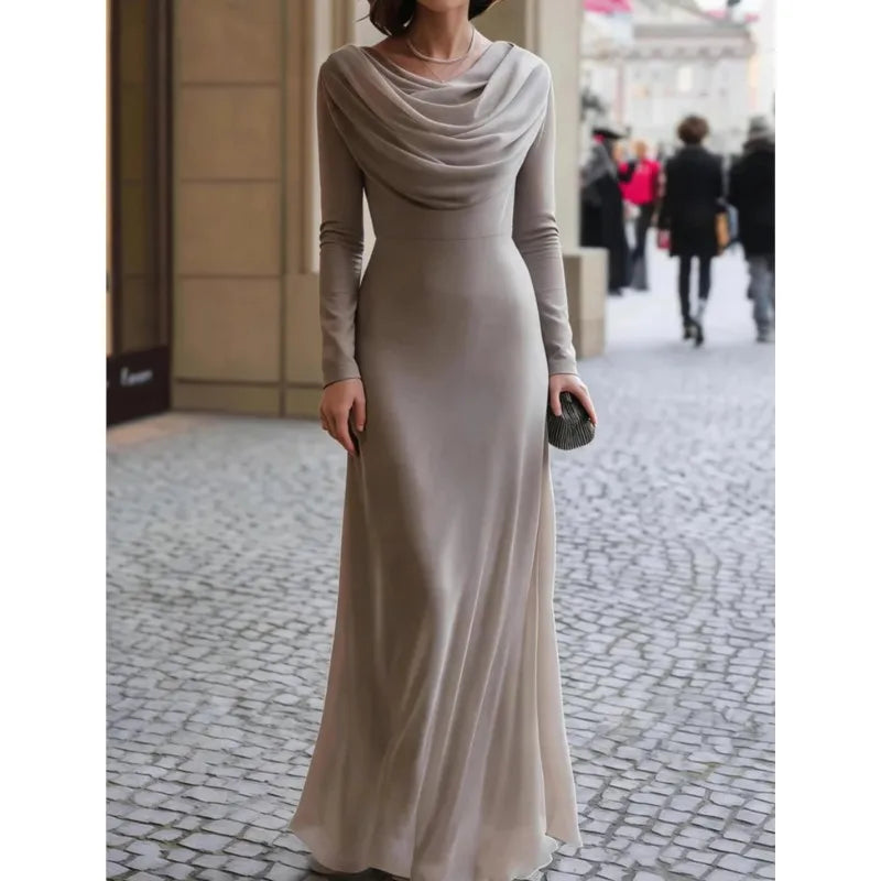 Blythe Draped Neckline Maxi Dress