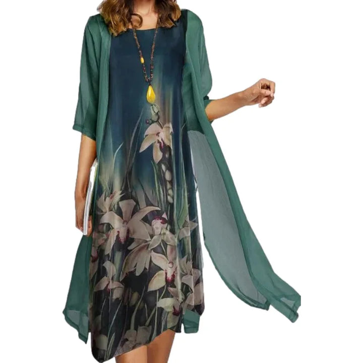 Daphne Floral Layered Midi Dress