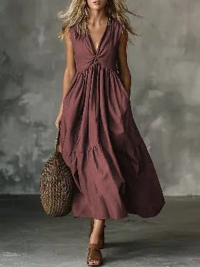 Cassidy Bohemian Gathered Waist Maxi Dress