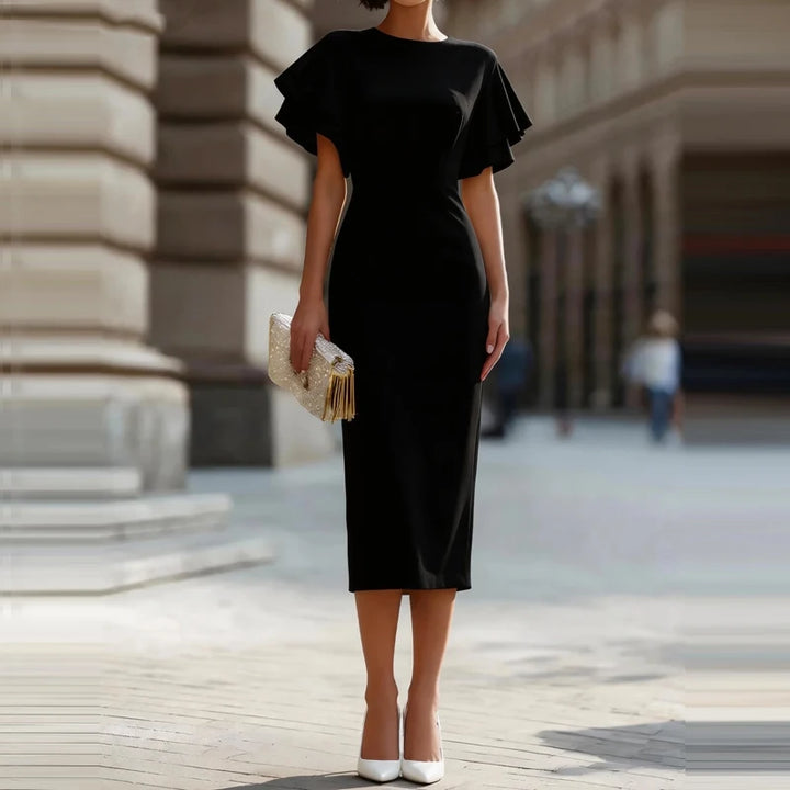 Isadora Ruffle Sleeve Midi Dress