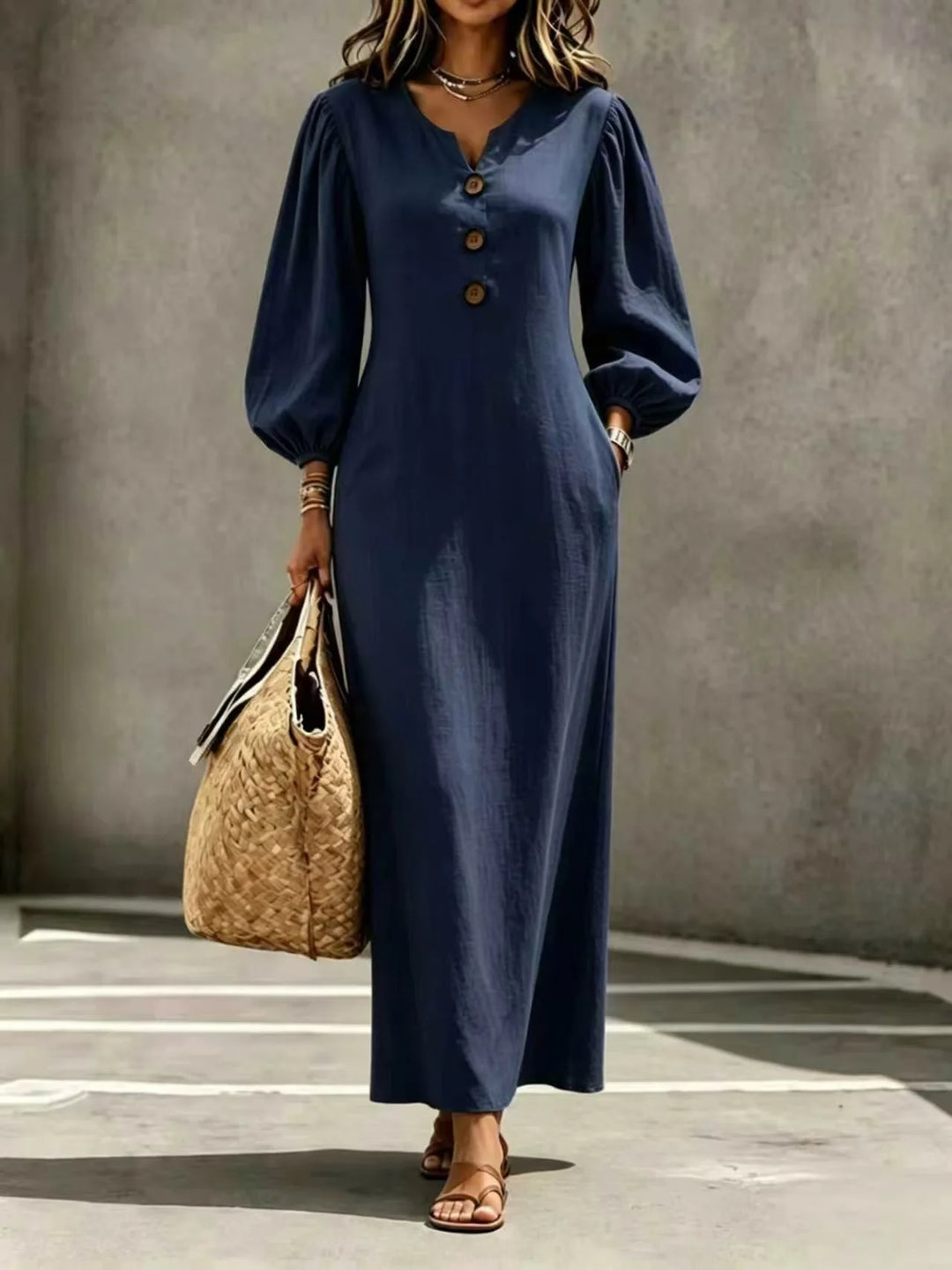 Margot Button Front Maxi Dress