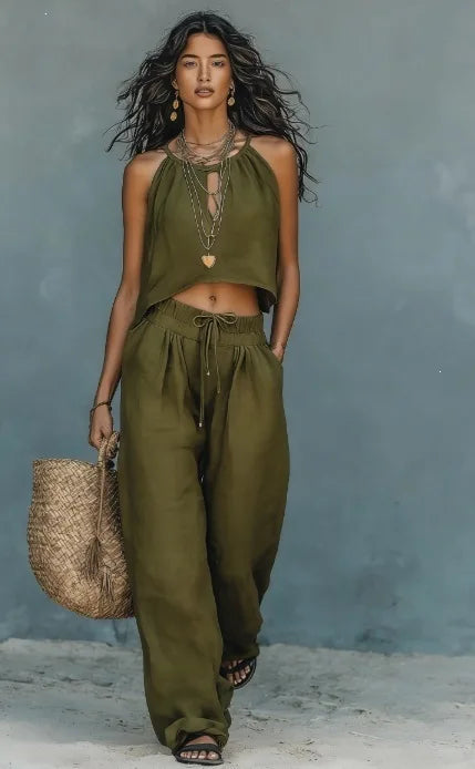 Reese Sleeveless Crop Top MatchingSet