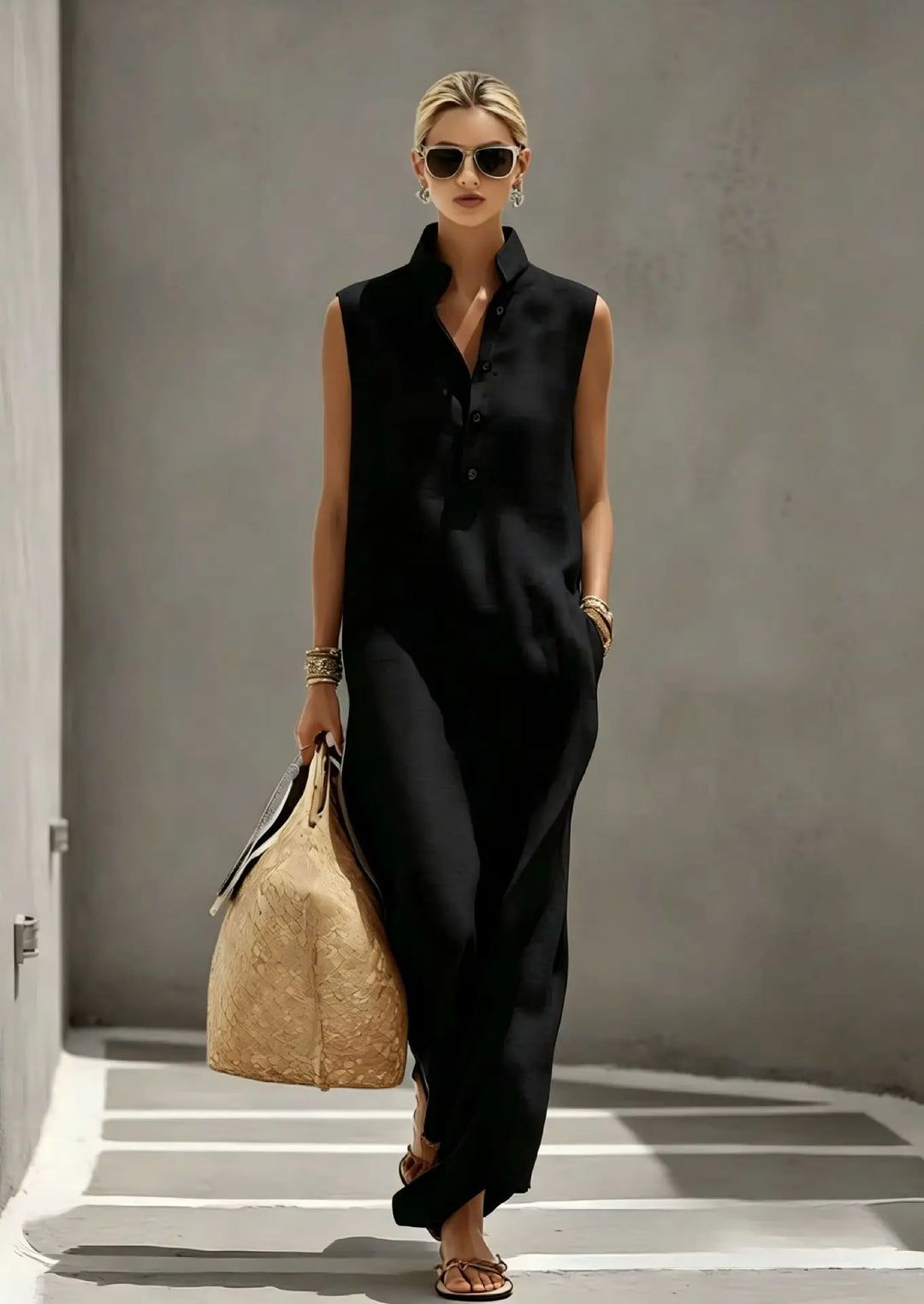 Willa Elegant Chic Linen Maxi Dress