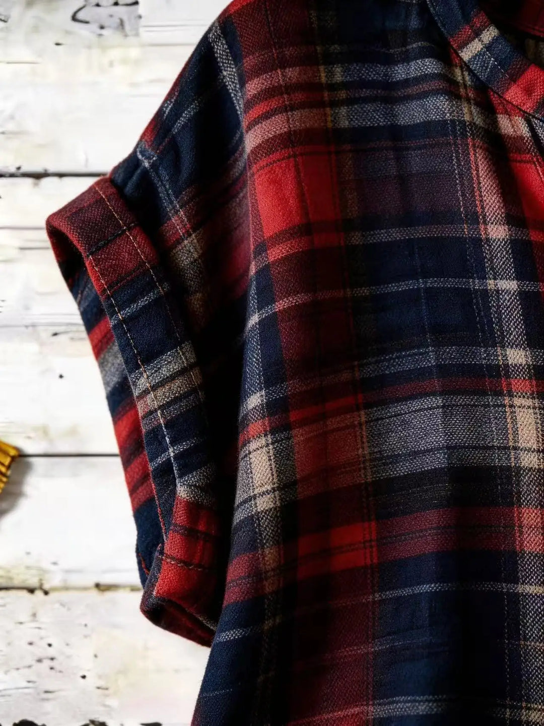 Daphne Plaid V Neck Loose Fit Blouse