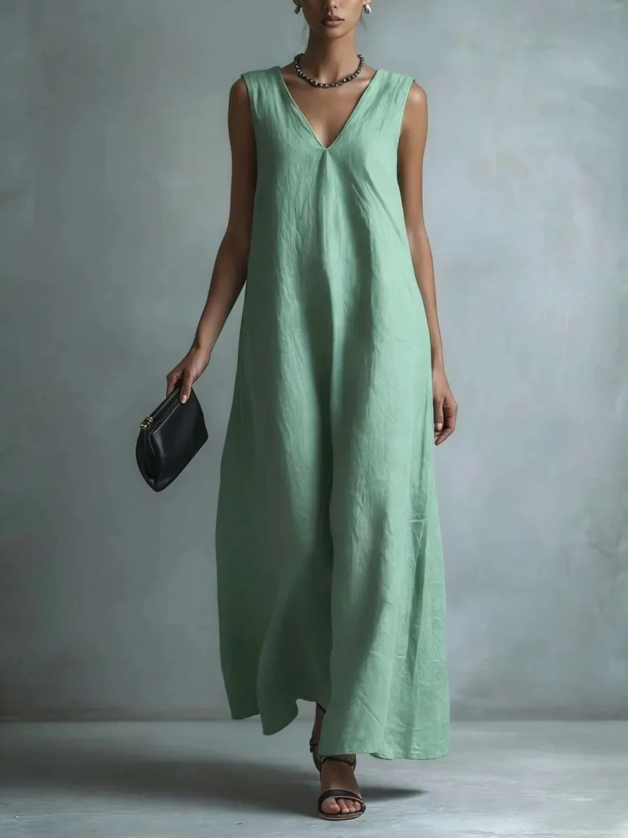 Aurora Breathable Cotton Linen Long Dress