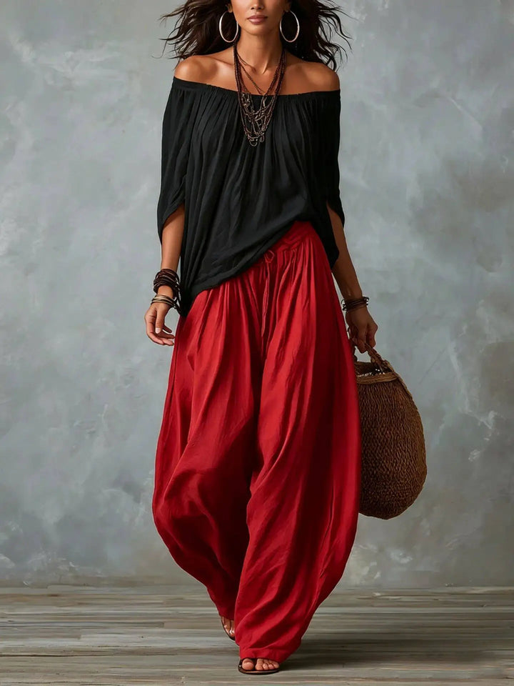 Seraphina Bohemian Off Shoulder Harem Pants Set