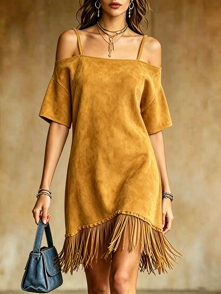 Jade Fringe Mini Dress
