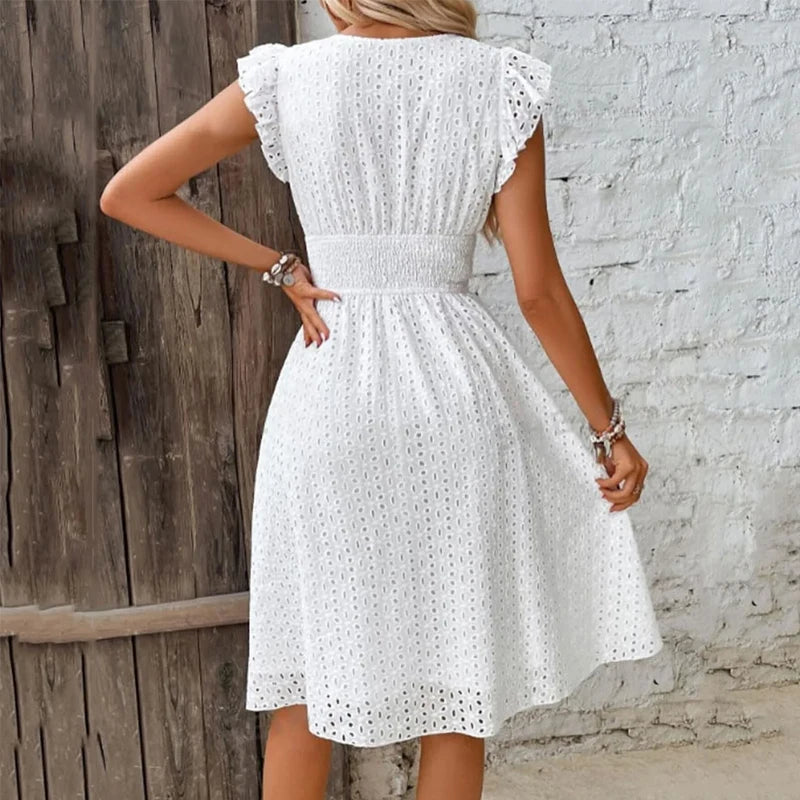 Phoebe Flutter Sleeve Midi Dress