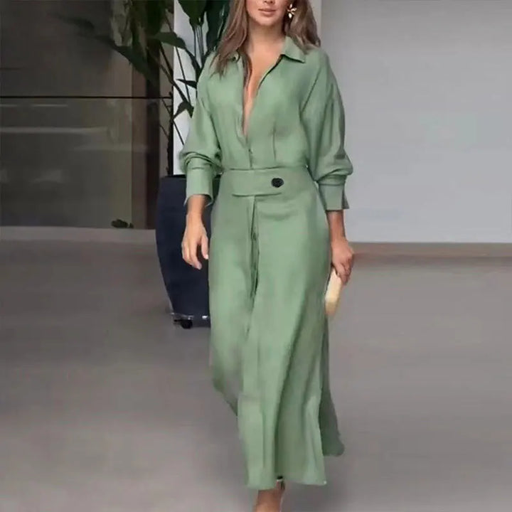 Evangeline V Neck Maxi Shirt Dress
