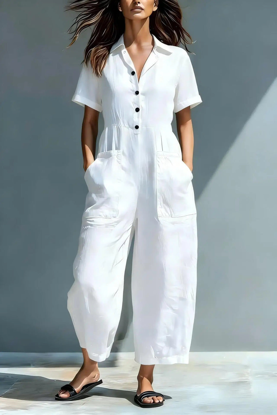 Aveline Elegant Relaxed Wide Leg Jumpsuit