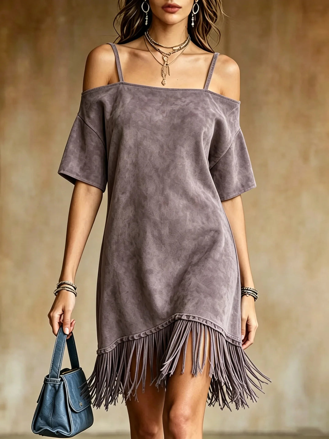 Jade Fringe Mini Dress