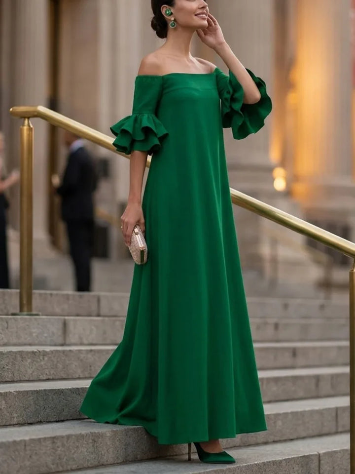 Valencia Off Shoulder Ruffle Maxi Dress