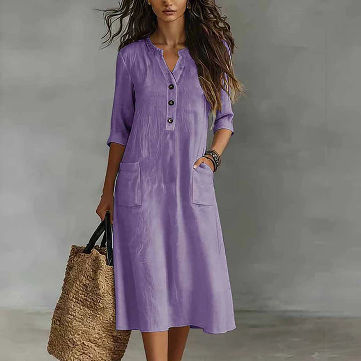 Piper Relaxed Linen Blend Midi Dress