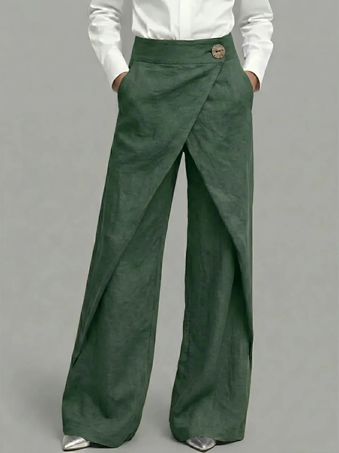 Abby Wrap Linen Wide Leg Pants