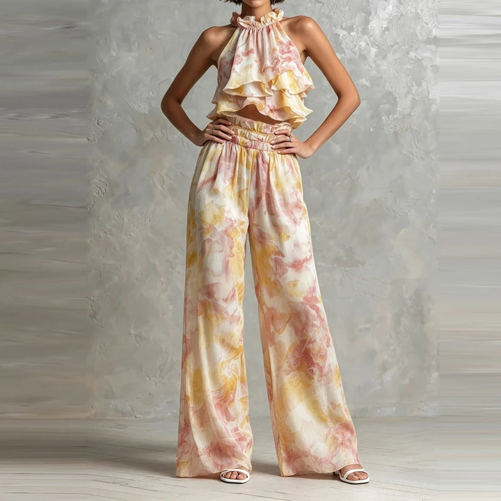 Laura Ruffle Halter Co-Ord Set