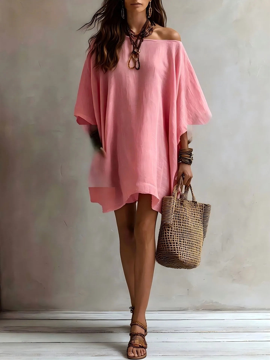 Aveline Off Shoulder Batwing Midi Dress