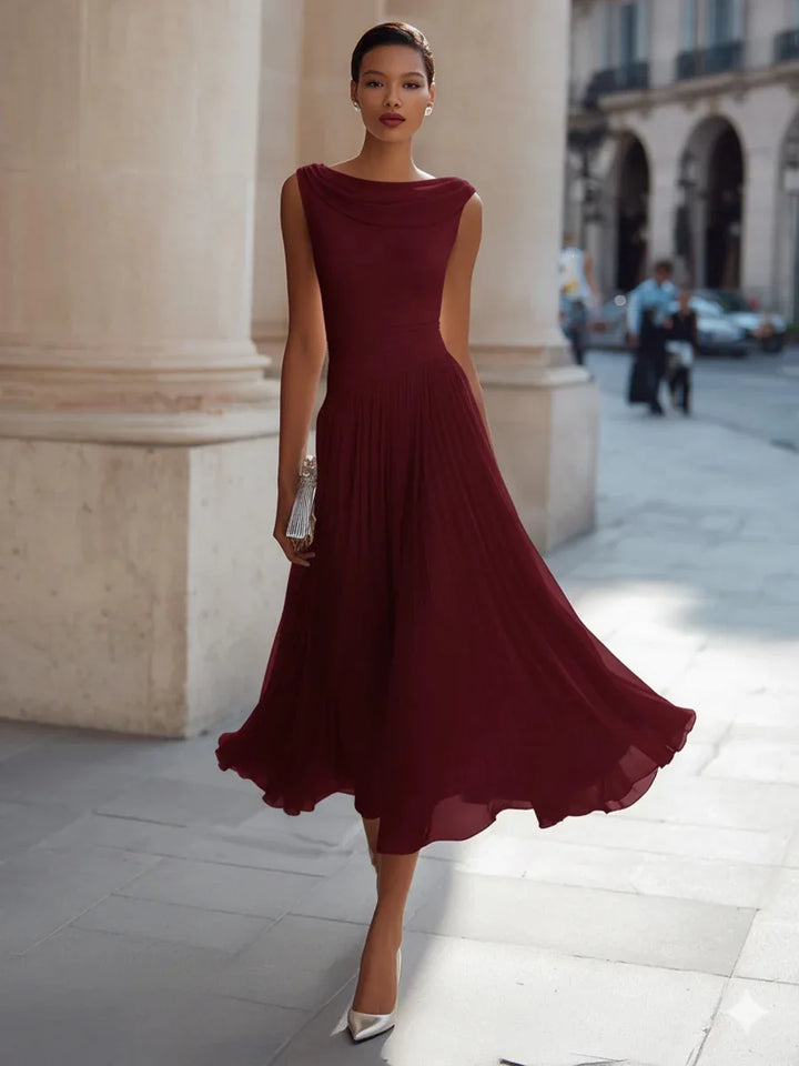 Holly Flowing Pleated Midi Dress