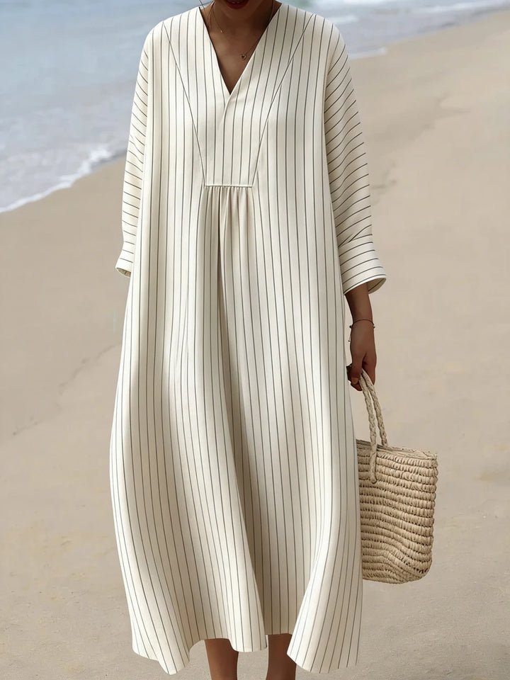 Delaney V Neck Plaid Midi Dress