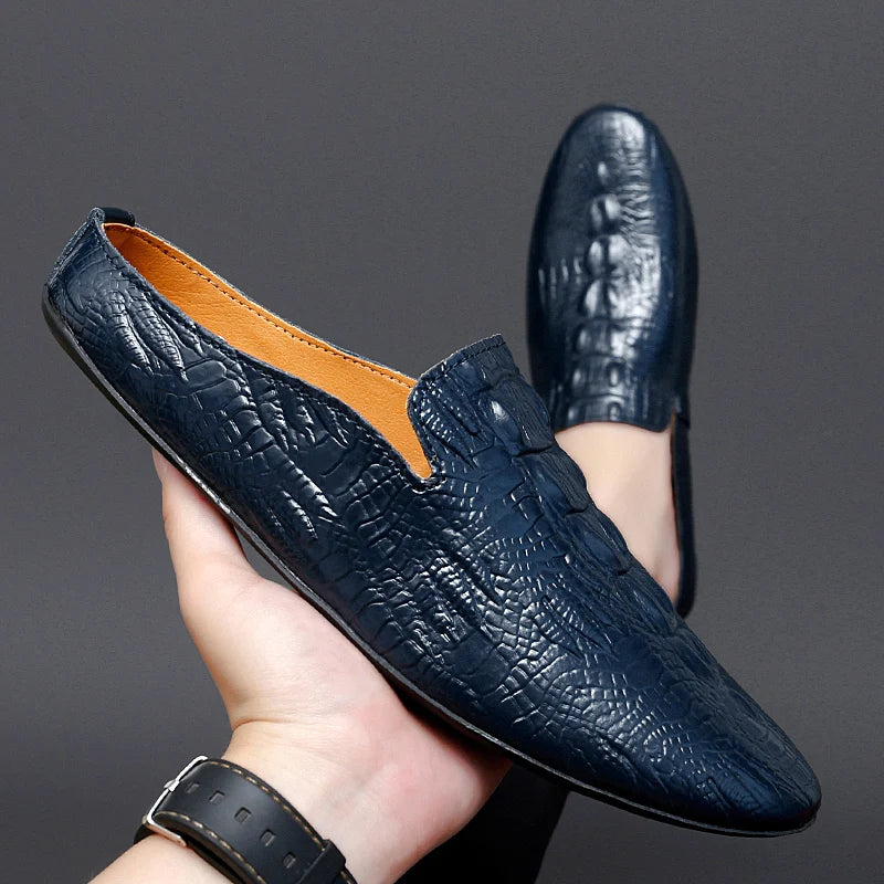 Lennon Crocodile Mule Loafers