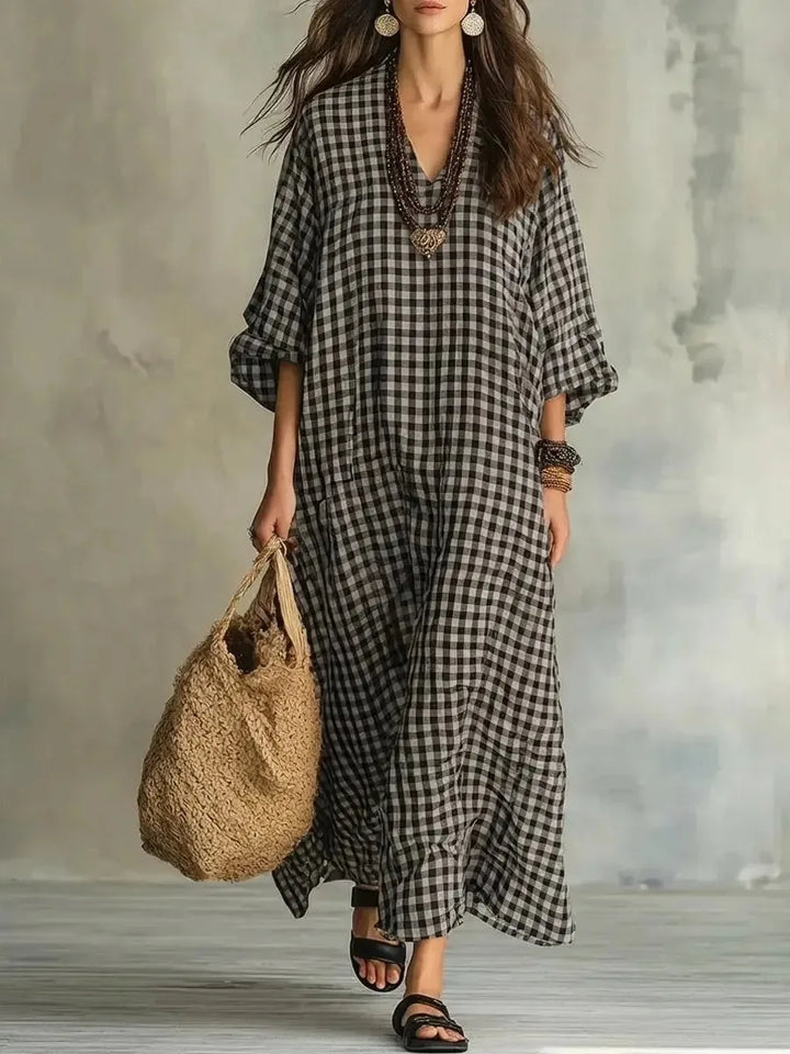 Marlowe Relaxed Plaid Maxi Dress