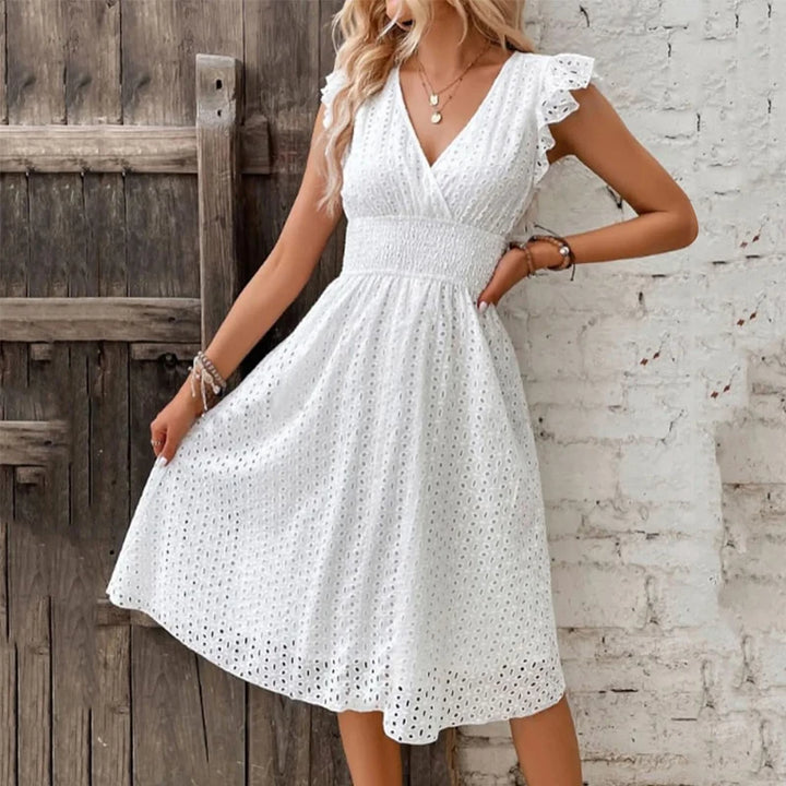 Phoebe Flutter Sleeve Midi Dress