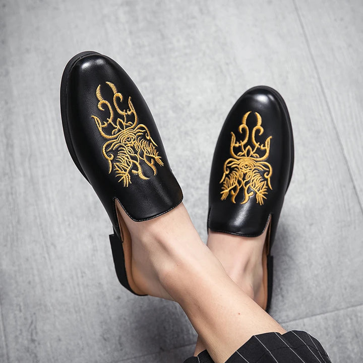 Gabriel Embroidered Mule Loafers