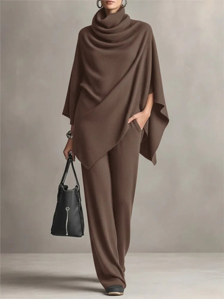 Marcelle Draped Cozy Poncho Set